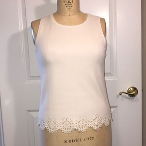 LOFT Scalloped Hem Sleeveless Blouse